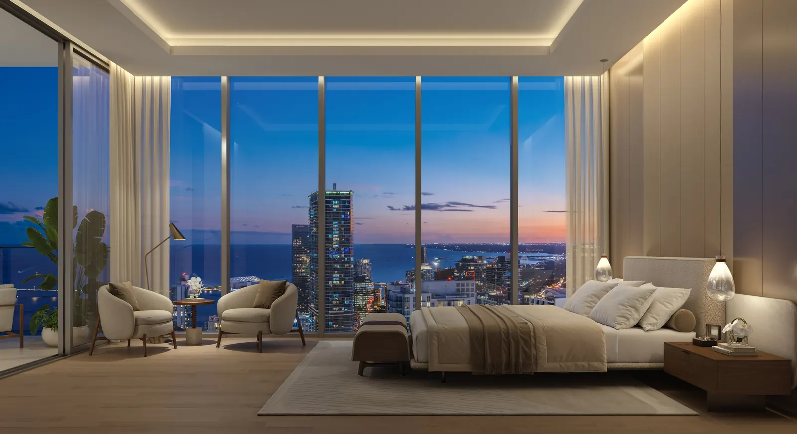 619 Brickell by Nobu · Foster + Partners &mdash; Dormitorio principal