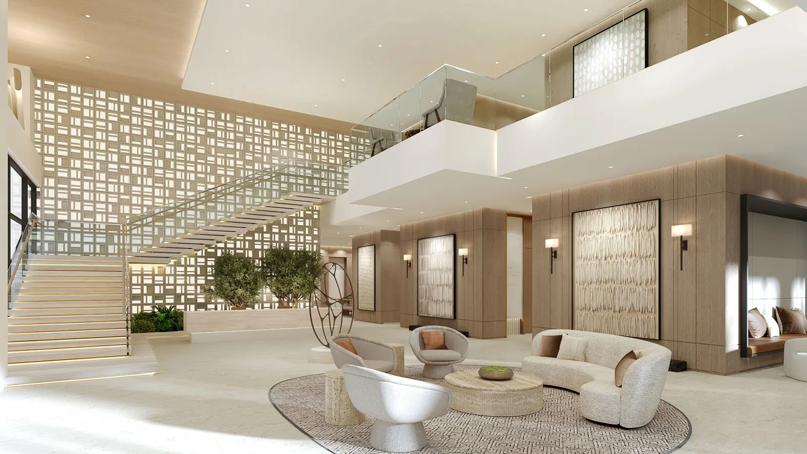 Gran lobby de doble altura de Cassia