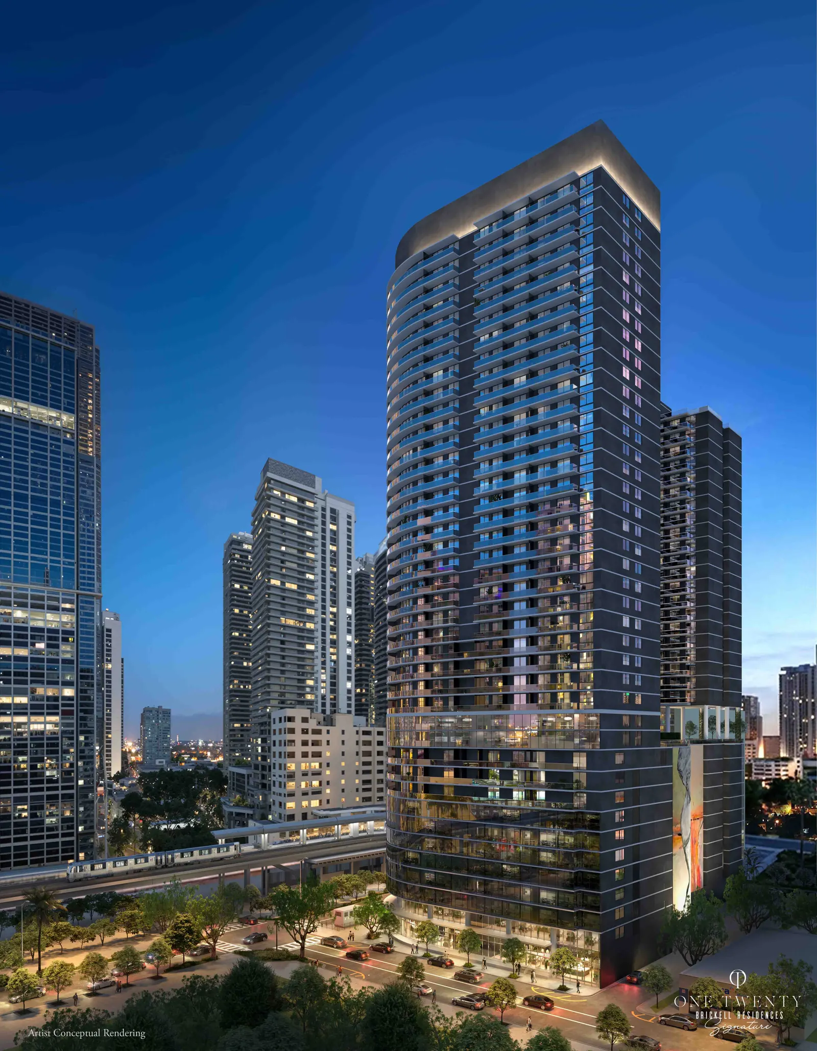 One Twenty Brickell — tower at night